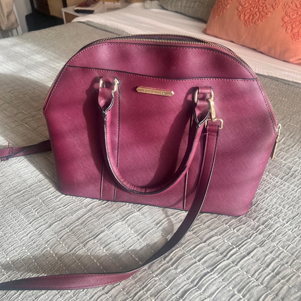 Steve Madden Burgundy Satchel Crossbody Purse